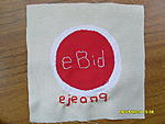 eBid logo square re-auctioned on another site, and won by ejean9. Completed square with her user id.